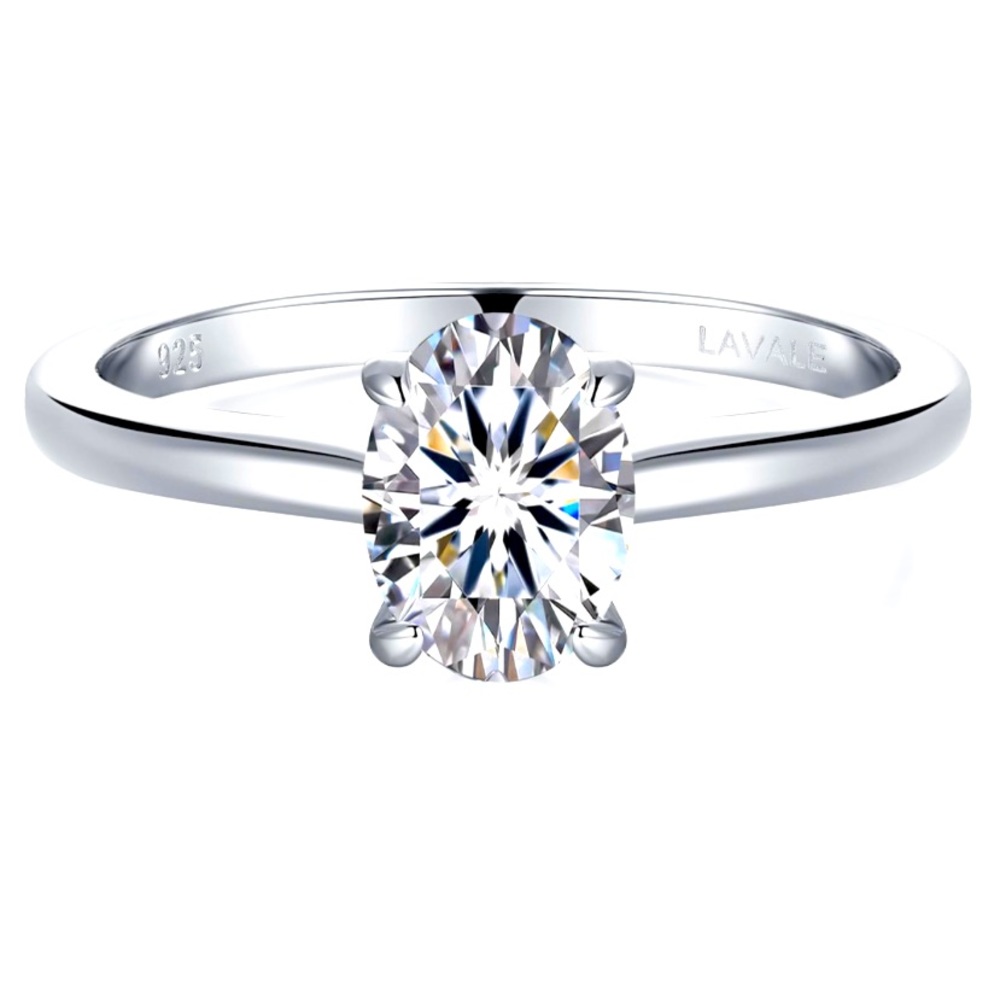 Solitaire Moissanite💍 1 Carat Halo Oval Cut Wedding Engagement Promise R…